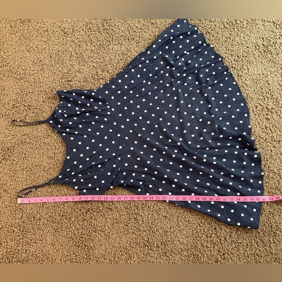 Navy Blue White Polka Dots Cami Swing Dress, Pin-Up, Rockabilly, 1950’s Retro🍒 - Picture 7 of 8